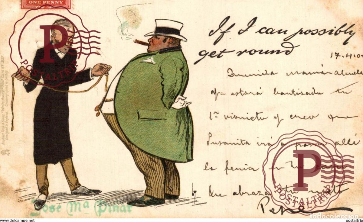 Postcards: ILUSTRADA. ILLUSTRATEUR. Lance Thackeray : Write Away Series. IF I CAN POSSIBLY GET ROUND