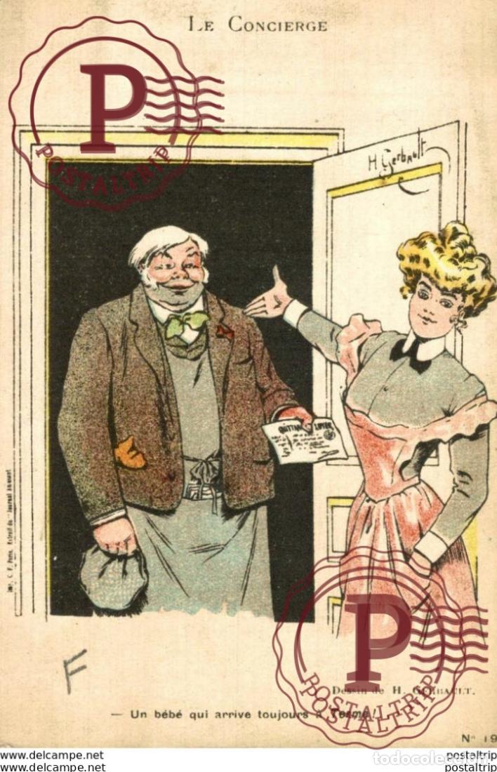 Postcards: LE CONCIERGE. H. GERBAULT. ILUSTRACION ILLUSTRATION.