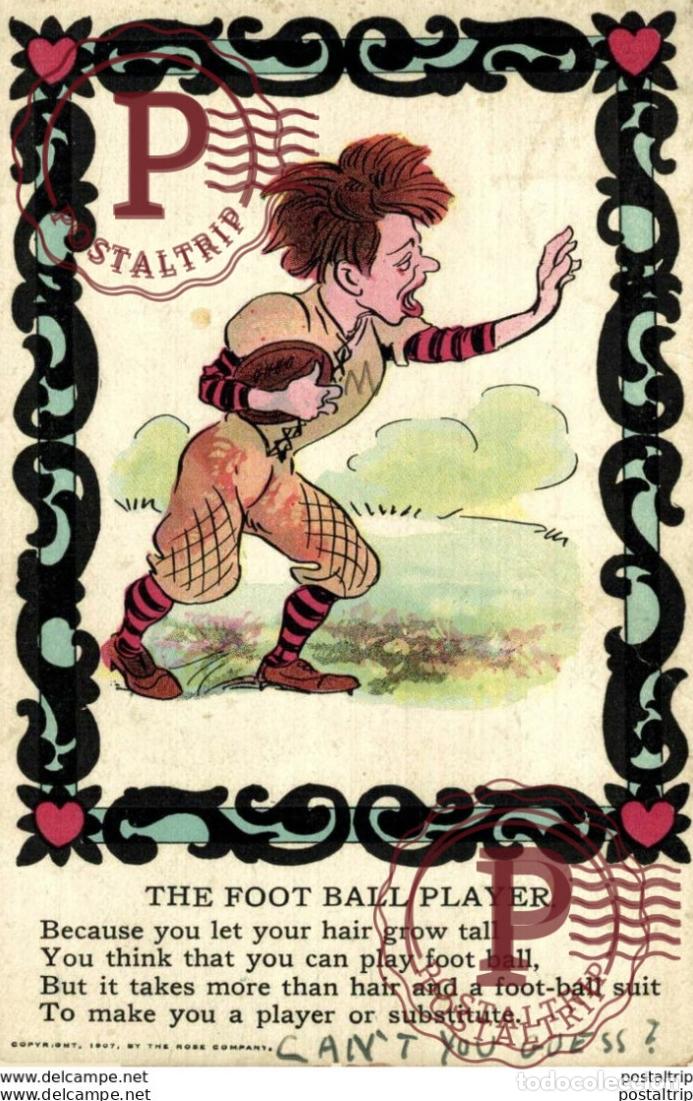 Postales: THE FOOT BALL PLAYER. ILUSTRACION ILLUSTRATION.