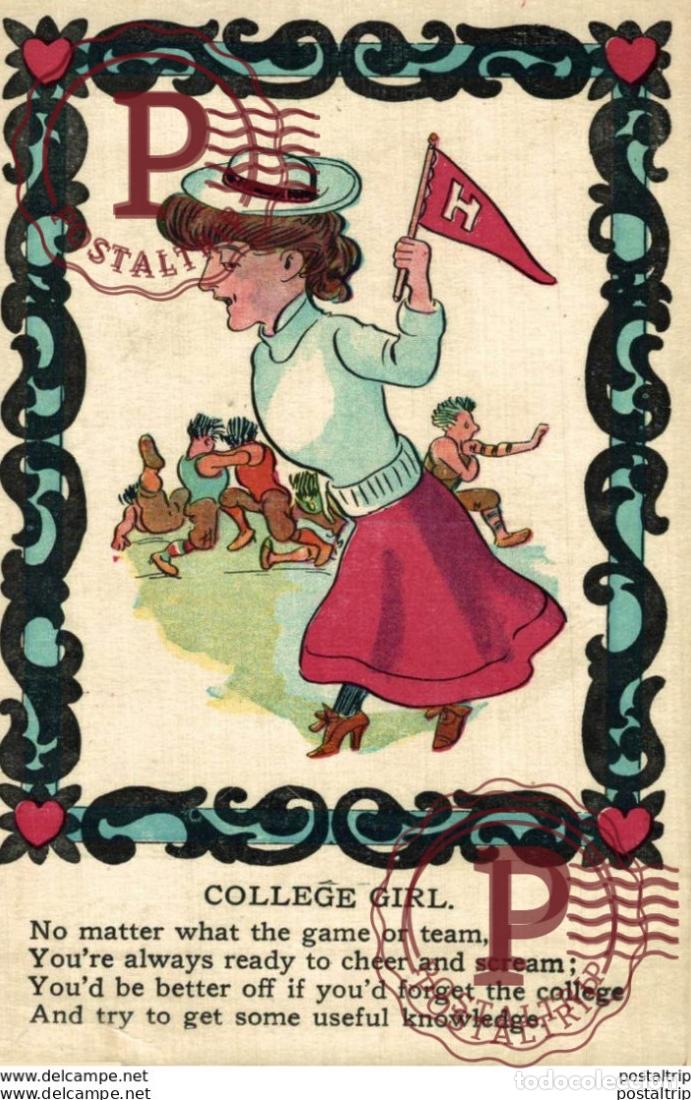 Postales: COLLEGE GIRL. ILUSTRACION ILLUSTRATION.
