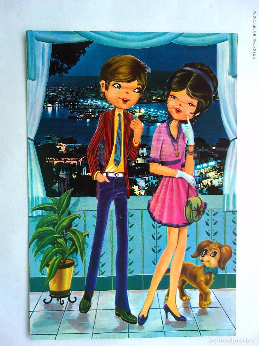 Cartes Postales: BONITA POSTAL CON DIBUJO DE PAREJA , A&Ntilde;OS 70
