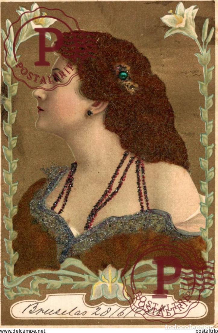 Postkarten: ILUSTRADA. ILLUSTRATEUR. MUJER. FEMME. WOMEN. TEXTURAS. TEXTURES
