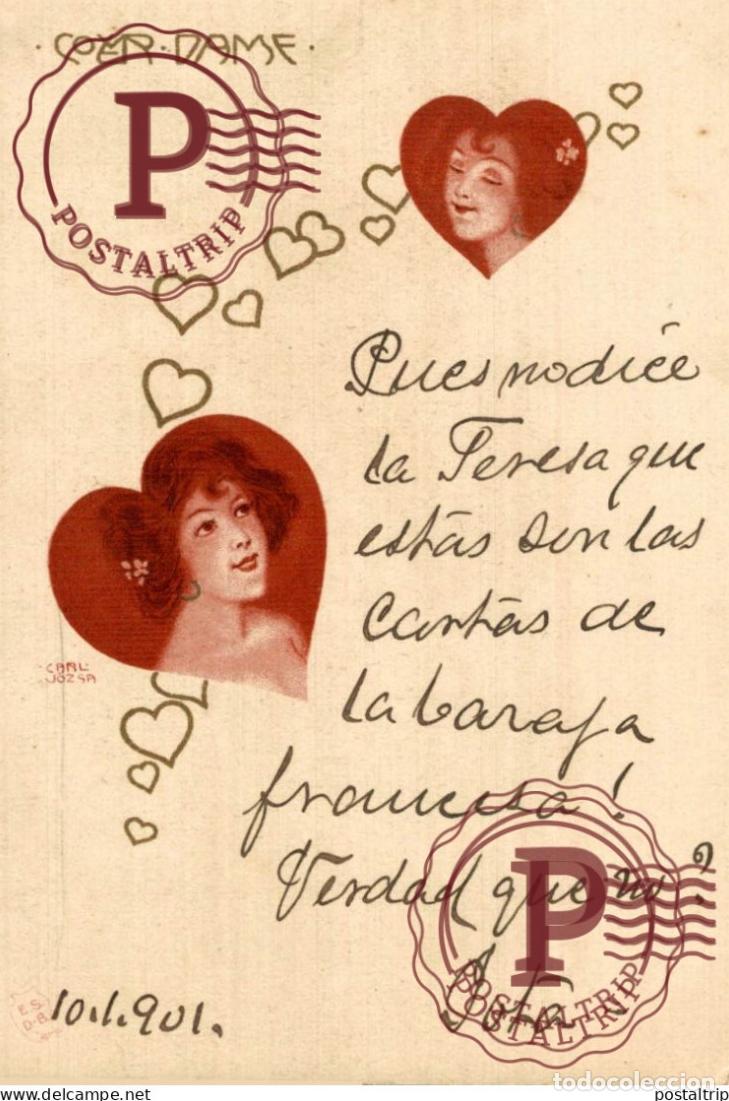 Postales: ILUSTRADA. ILLUSTRATEUR. KARL JOSZA- COEUR DE DAME. &iexcl;&iexcl;SELLO DEL PEL&Oacute;N!!