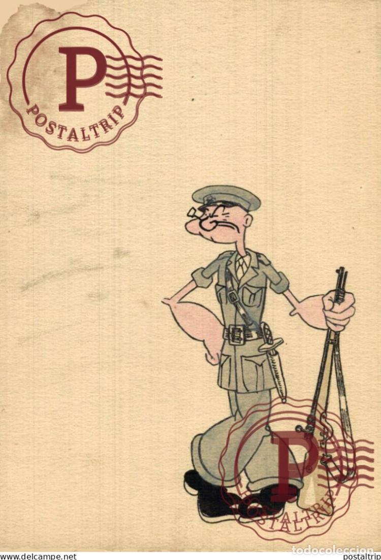 Postales: ILUSTRADAS. ILLUSTREE. LOT 2 CARTES POSTALES. POPEYE. MILITAR. PLAINBACK. algo deteriorada, damage,