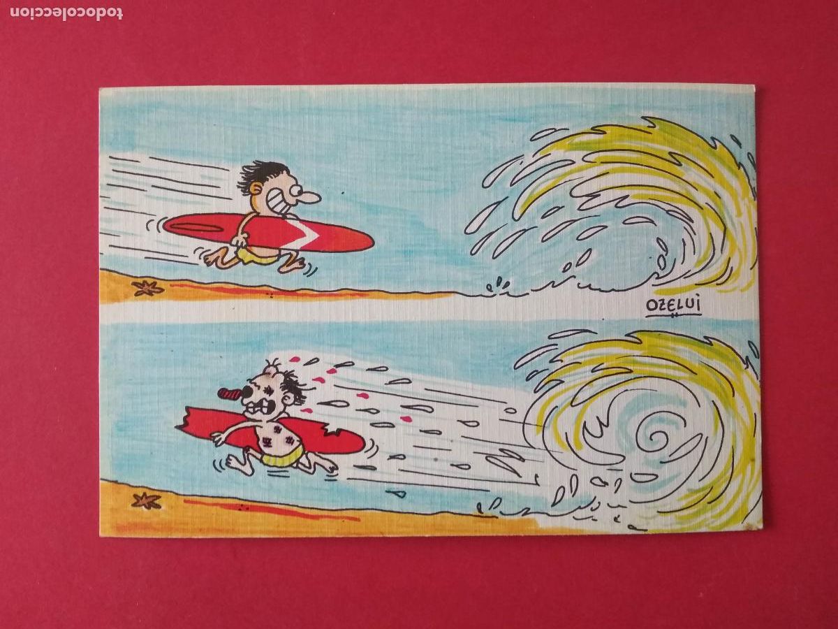Postales: TARJETA POSTAL SIN USAR SERIE LA PLAYA VISTA POR OZELUI A&Ntilde;O 1981 , T 15