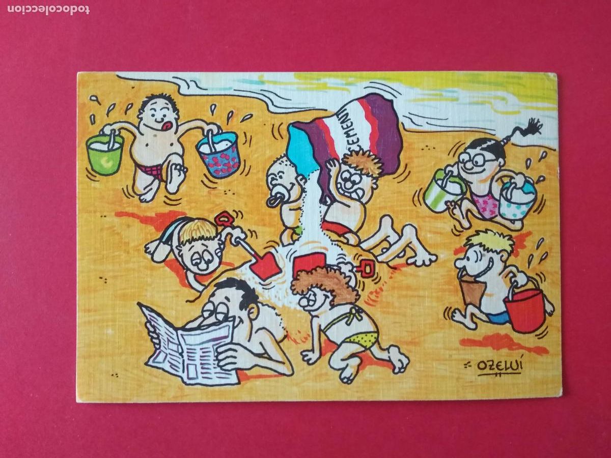 Postales: TARJETA POSTAL SIN USAR SERIE LA PLAYA VISTA POR OZELUI A&Ntilde;O 1981 , T 14