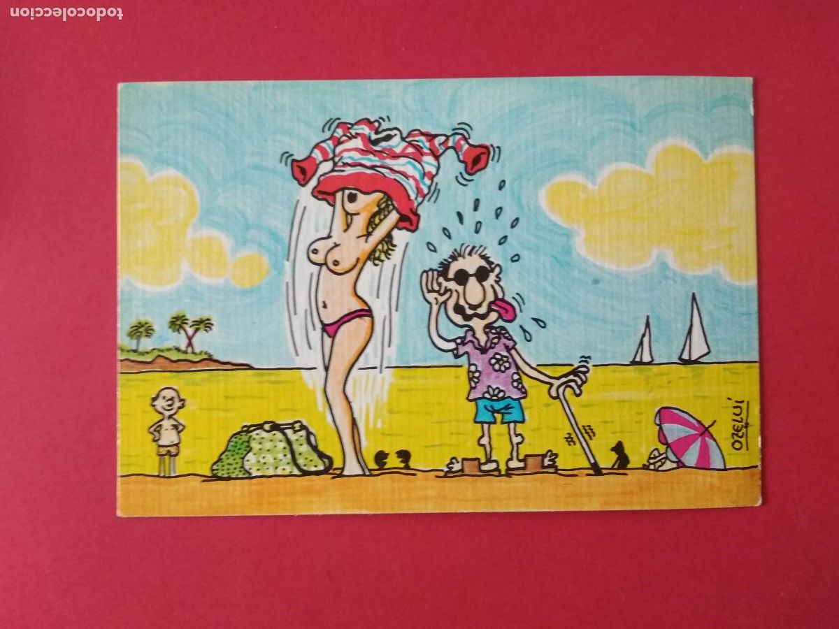 Postales: TARJETA POSTAL SIN USAR SERIE LA PLAYA VISTA POR OZELUI A&Ntilde;O 1981 , T 7