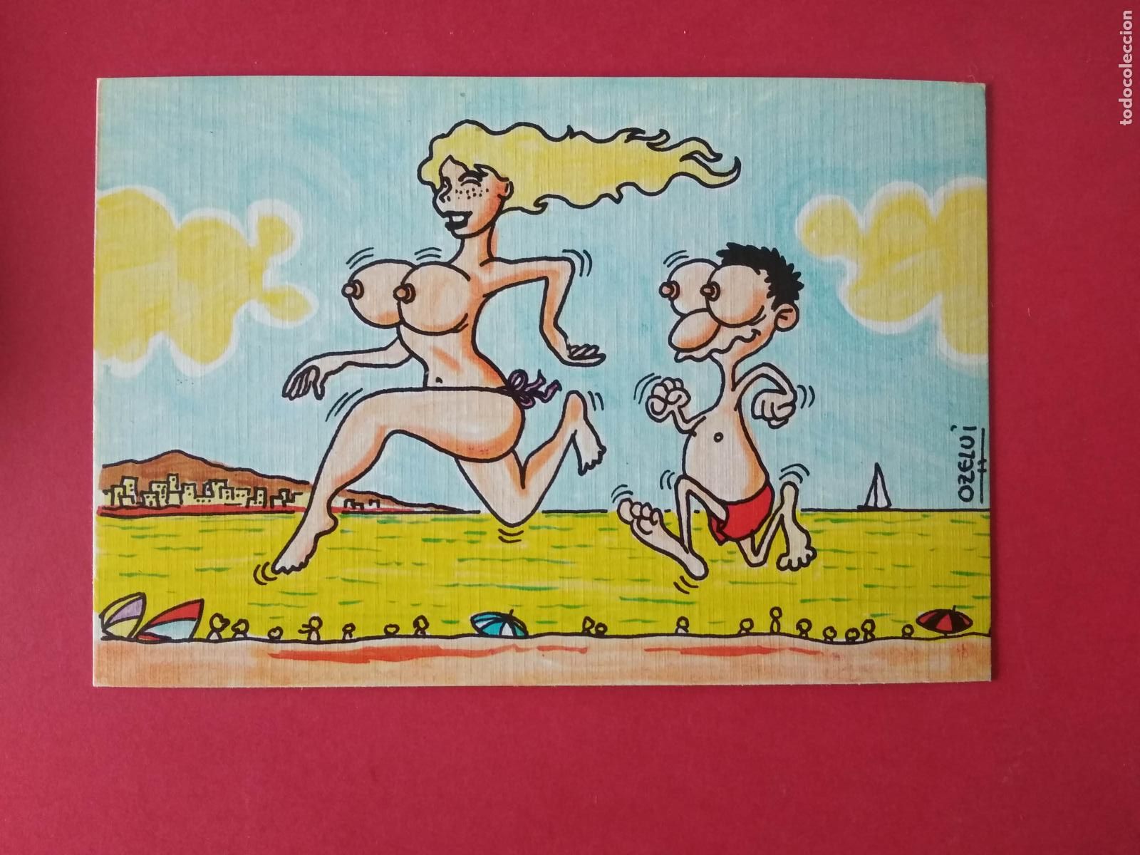 Postales: TARJETA POSTAL SIN USAR SERIE LA PLAYA VISTA POR OZELUI A&Ntilde;O 1981 , T 2