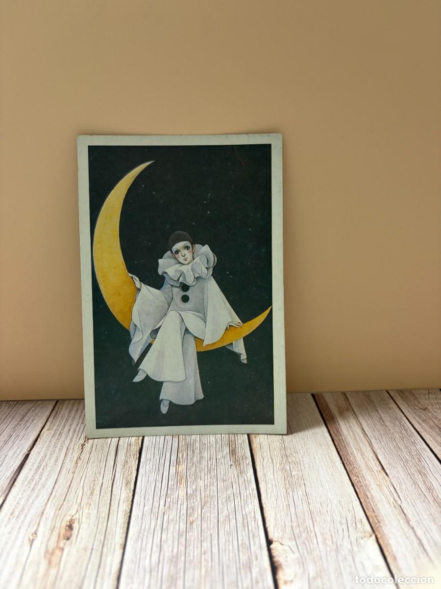 Postales: TARJETA POSTAL ANTIGUA - PIERROT EN LA LUNA - ESTILO ART NOUVEAU - CA. 1900-1910