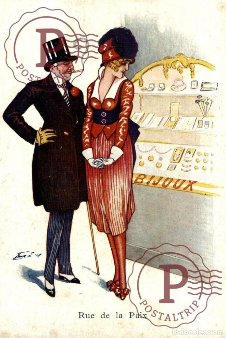 Postais: ILUSTRADA. ILLUSTRATEUR XAVIER SAGER. PARIS LE JOUR SERIE 164 RUE DE LA PAIX