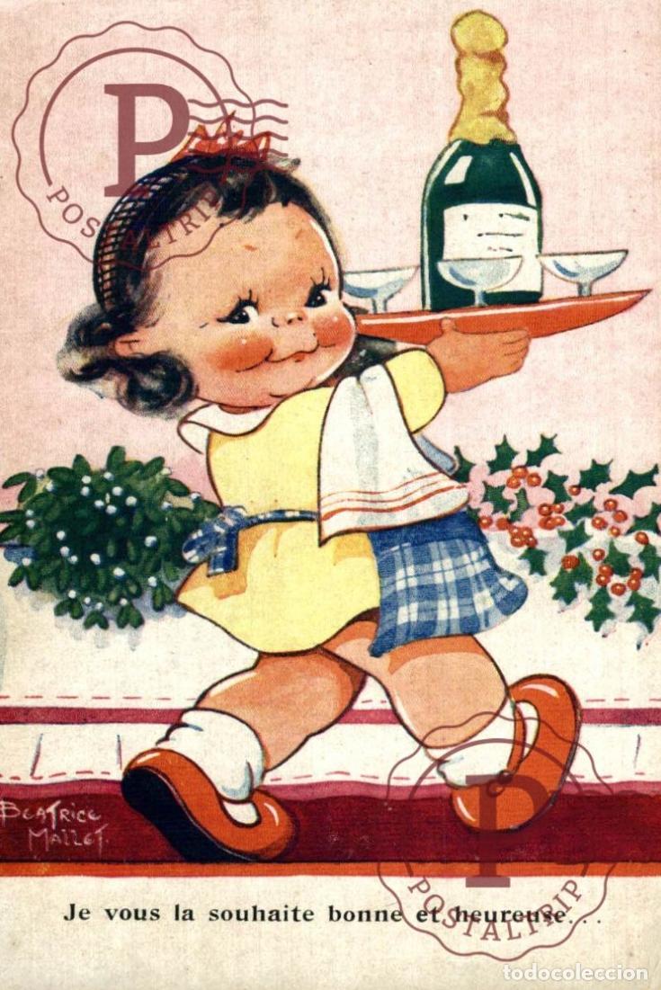Postales: ILUSTRADA. ILLUSTRATEUR. Je vous souhaite une bonne et heureuse. B MALLET