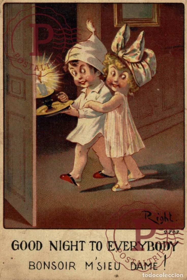 Postales: ILUSTRADA. ILLUSTRATEUR. RIGHT Good Night to Everybody