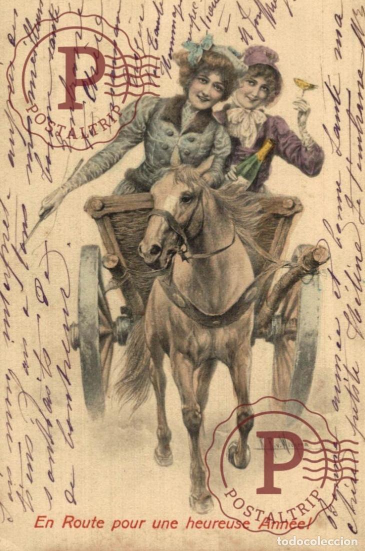 Postales: ILUSTRADA. ILLUSTRATEUR. Wichera. EN ROUTE PUR UNE HEUREUSE ANNEE!