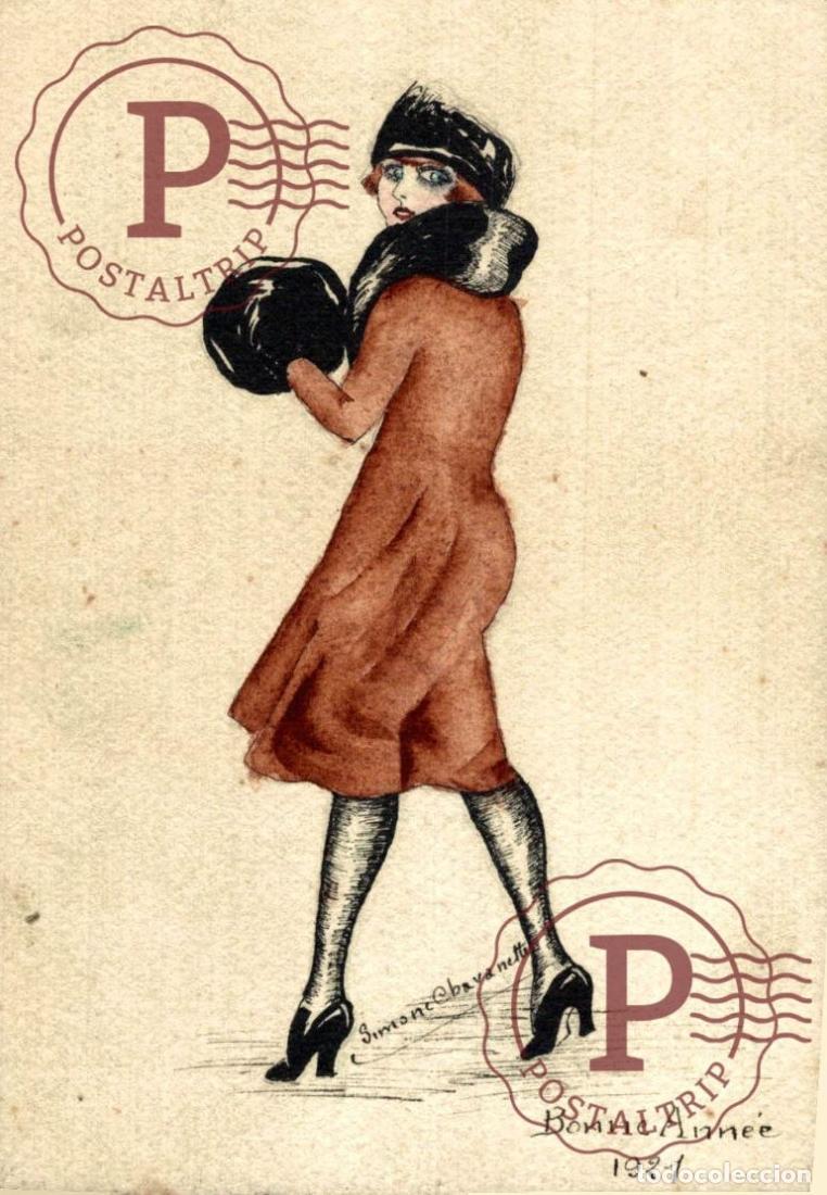 Postales: ILUSTRADA. ILLUSTRATEUR. SIMONE CHAVANETTE. BONNE ANNEE 1921 MUJER WOMEN FEMME