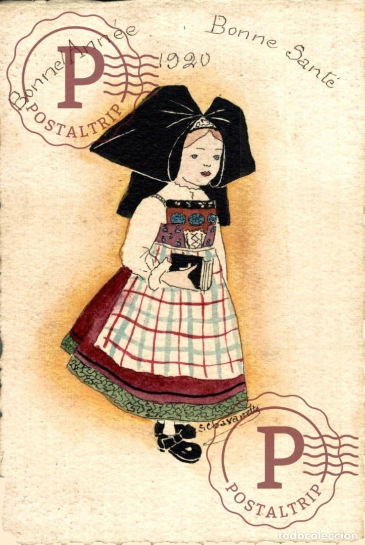 Postales: ILUSTRADA. ILLUSTRATEUR. SIMONE CHAVANETTE. BONNE ANNEE BONNE SANTE 1920
