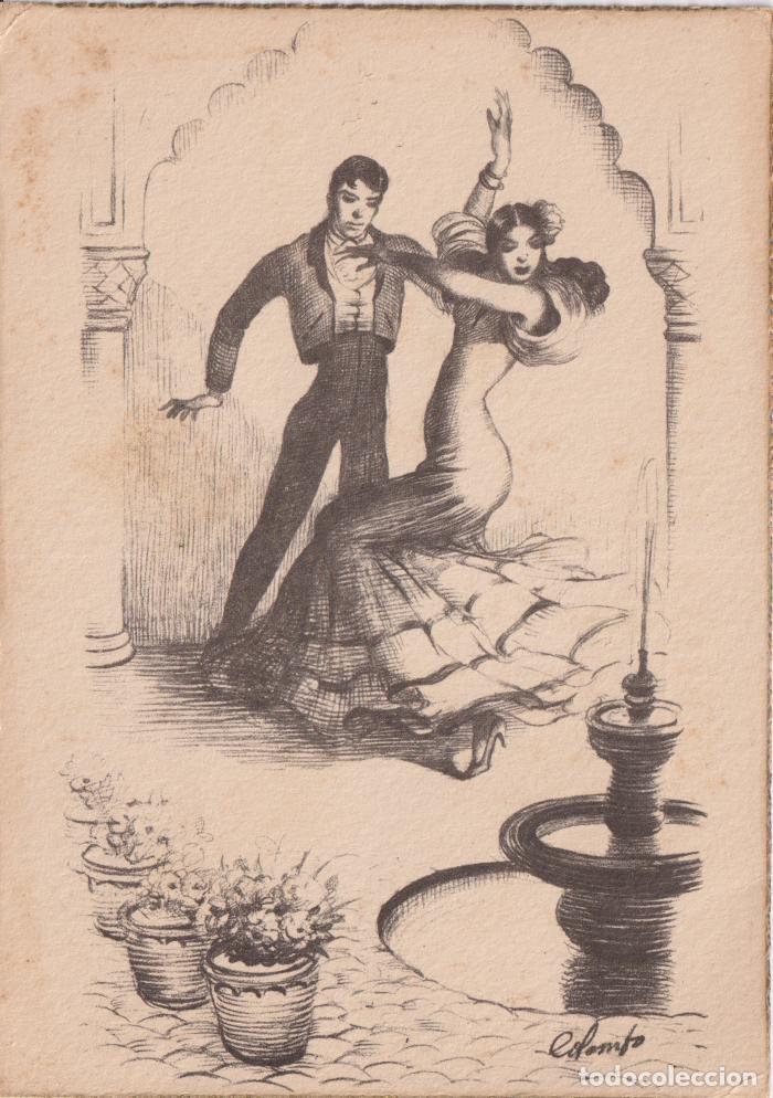 Postales: ILUSTRADOR:E,COLOMBO, BAILE FLAMENCO - DORSO EN BLANCO