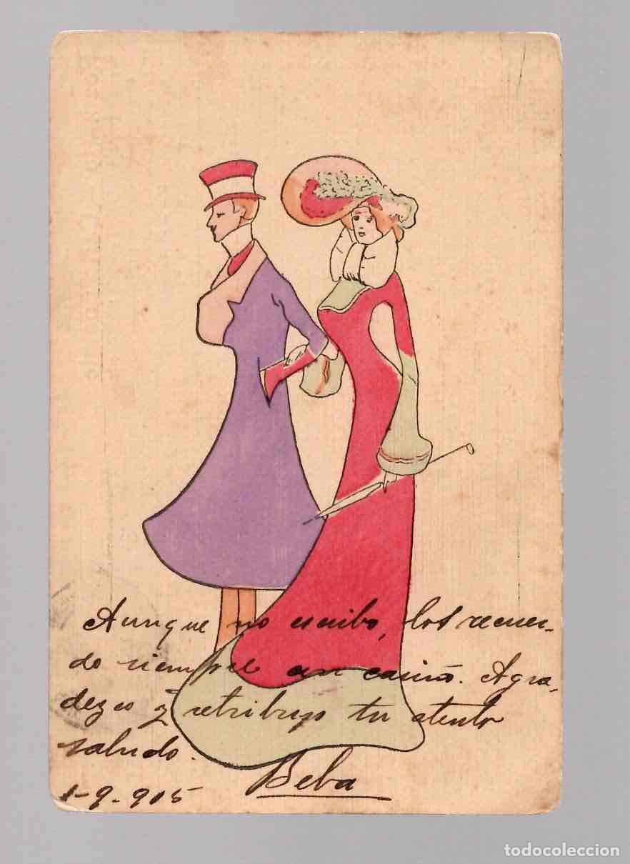 Postales: TARJETA POSTAL DIBUJADA A MANO. CIRCULADA A BUENOS AIRES. A&Ntilde;O 1916