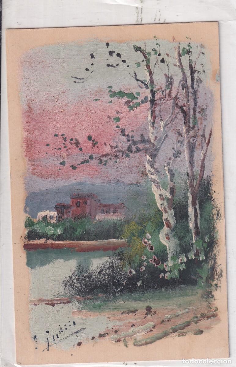 Postales: Postal pintada, original. Con carta de amor en el reverso. Castany Barcelona 1919
