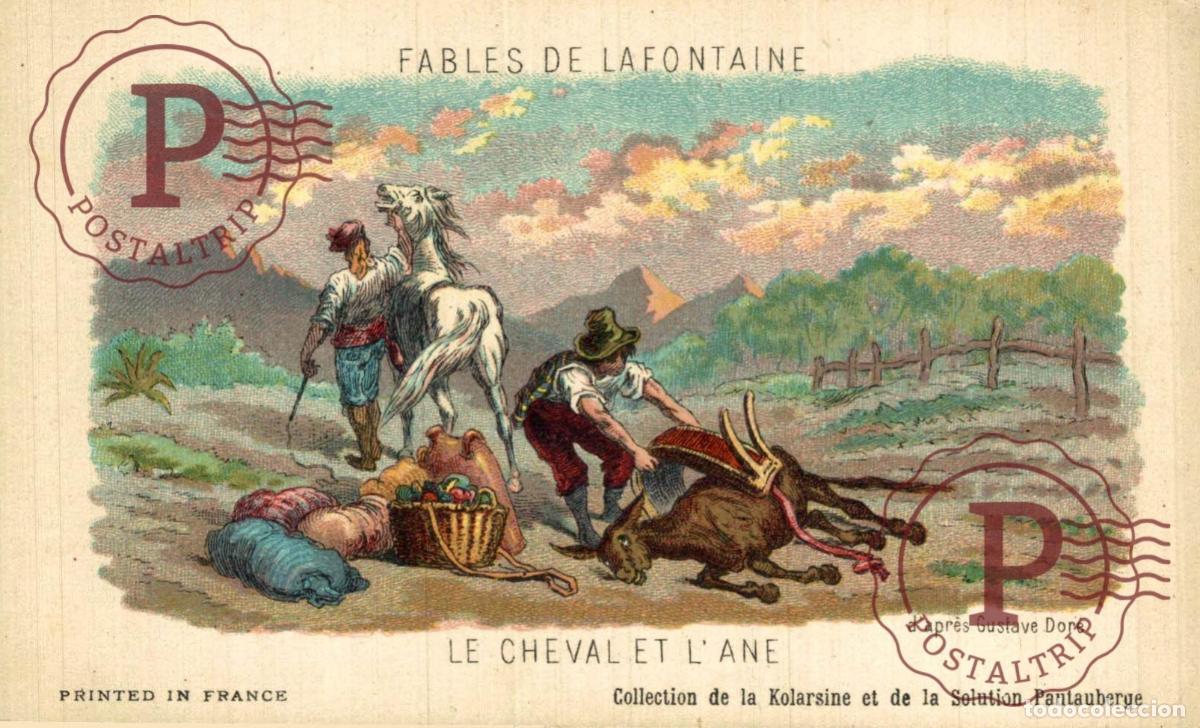 Cartoline: ILUSTRADA. ILLUSTRATEUR. FABLES DE LA FONTAINE LE CHEVAL ET LANE GUSTAVE DORE. PUBLI Solution Paut