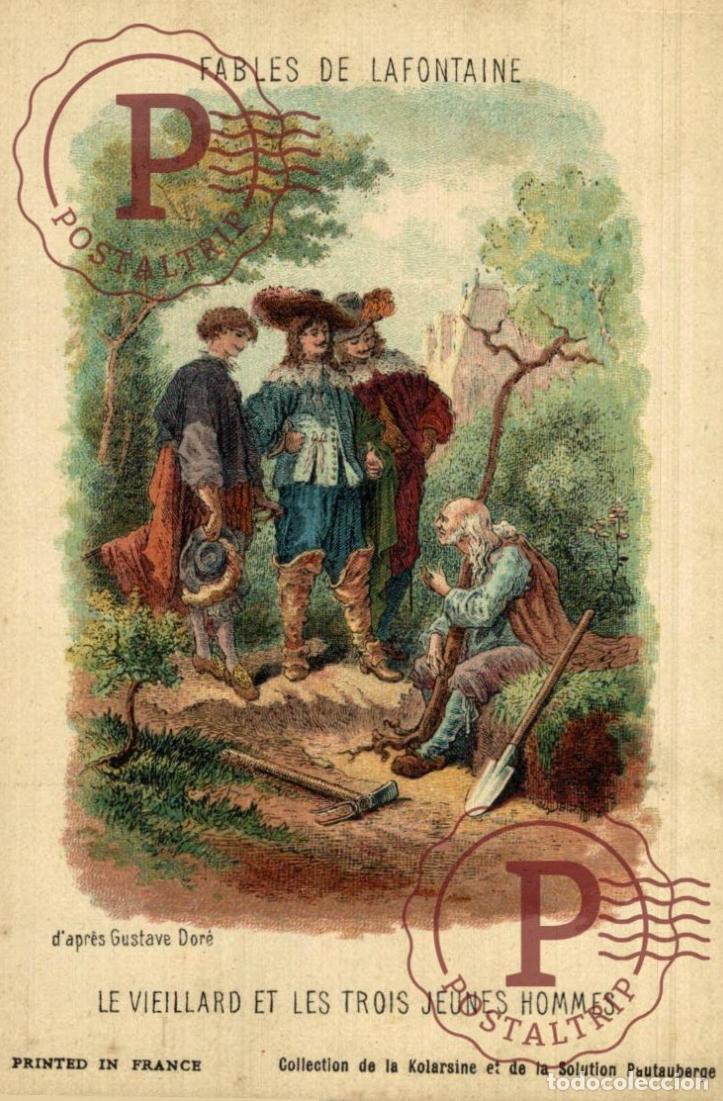 Postales: ILUSTRADA. ILLUSTRATEUR. FABLES DE LA FONTAINE LE VIEILLARD ET 3 JEUNES HOMMES GUSTAVE DORE. PUBLI S