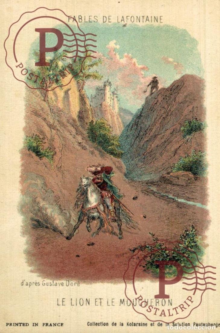 Postales: ILUSTRADA. ILLUSTRATEUR. FABLES DE LA FONTAINE LE LION ET LE MOUCHERON GUSTAVE DORE. PUBLI Solution