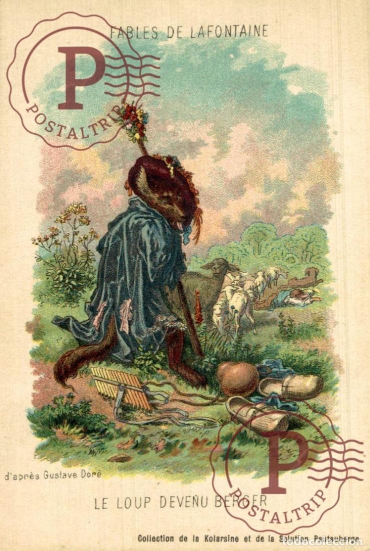 Postales: ILUSTRADA. ILLUSTRATEUR. FABLES DE LA FONTAINE LE LOP DEVENU BERGER. GUSTAVE DORE. PUBLI Solution Pa
