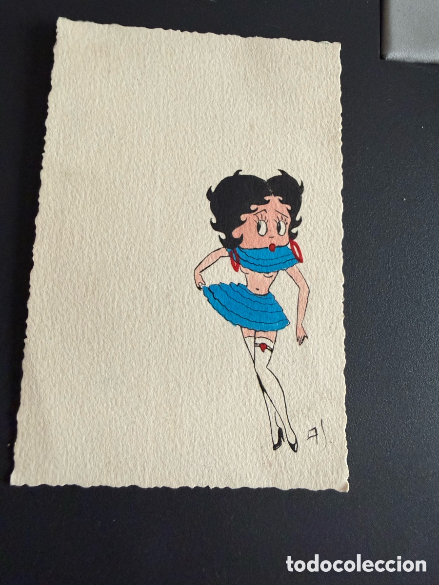 Postales: Postal. BETTY BOOP. Esxrita 1940. Dibujo Original??