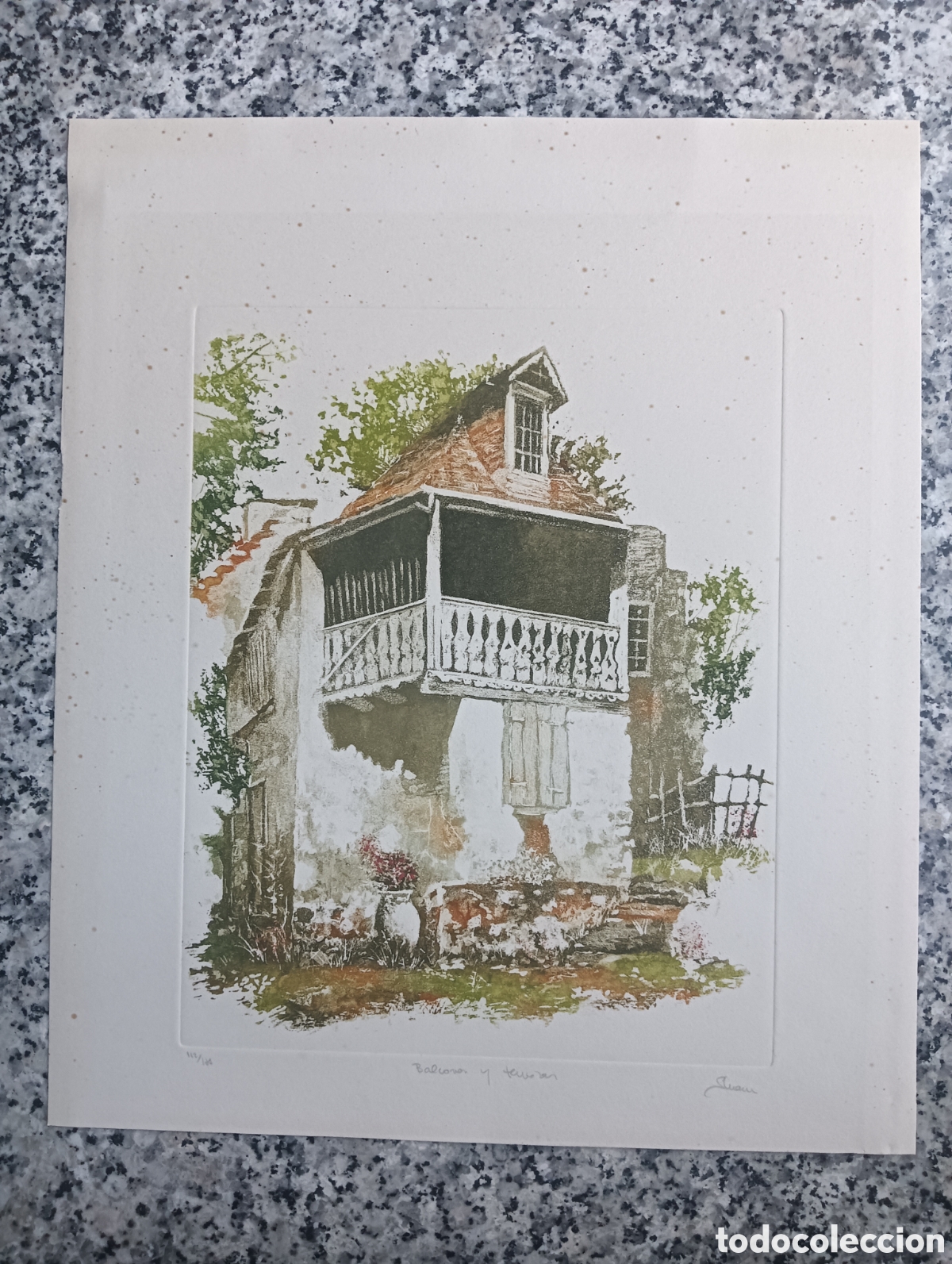 Postales: Grabado numerado y firmado