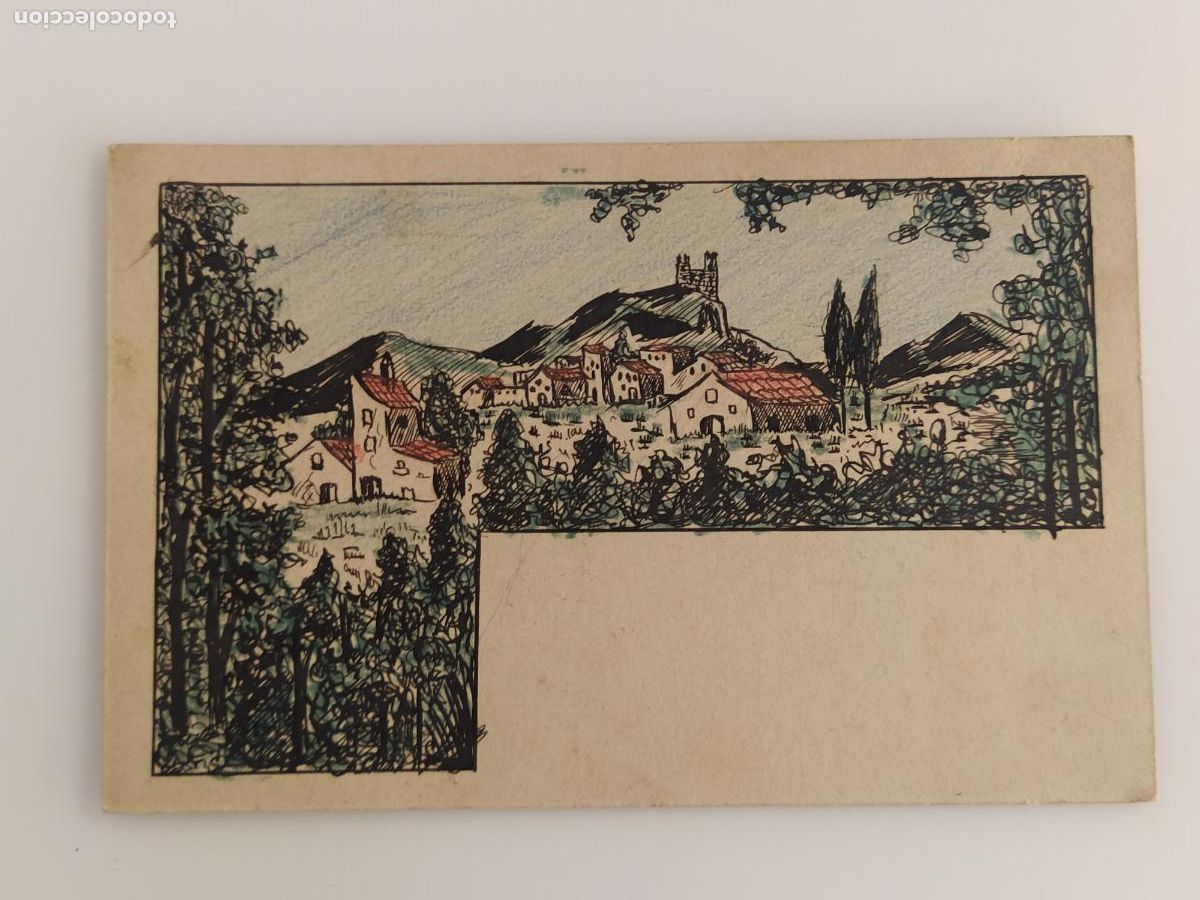 Postales: DIBUJO ORIGINAL A MANO SOBRE POSTAL ANTIGUA - PERBELLINI -(116.268)