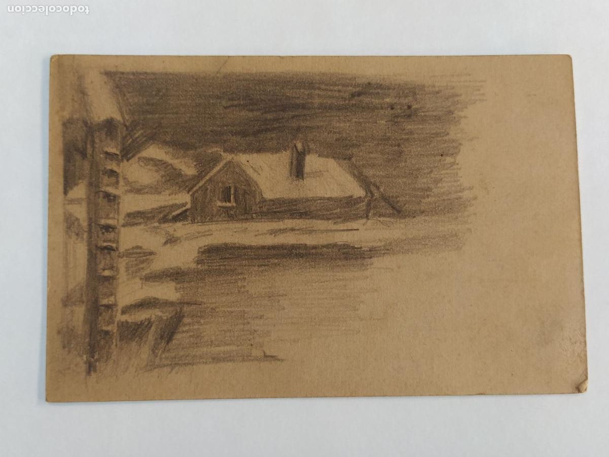 Postales: PERBELLINI - DIBUJO ORIGINAL A MANO SOBRE POSTAL ANTIGUA -(116.271)