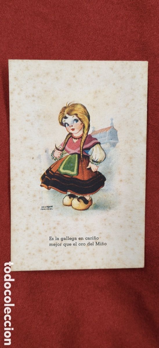Postales: Antigua Postal Trajes Regionales - Galicia (Serie 8) - Ilustraci&oacute;n Salvador Fari&ntilde;as- Escrita a&ntilde;os 40