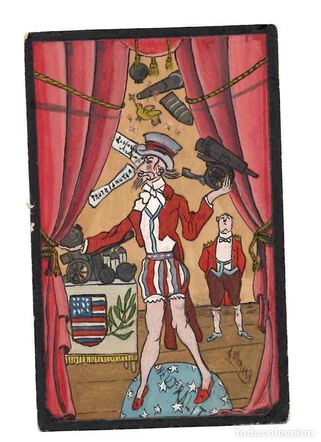 Postales: TARJETA POSTAL CON VI&Ntilde;ETA COMICA. FIRMADA. STA. MARIA. C.1915