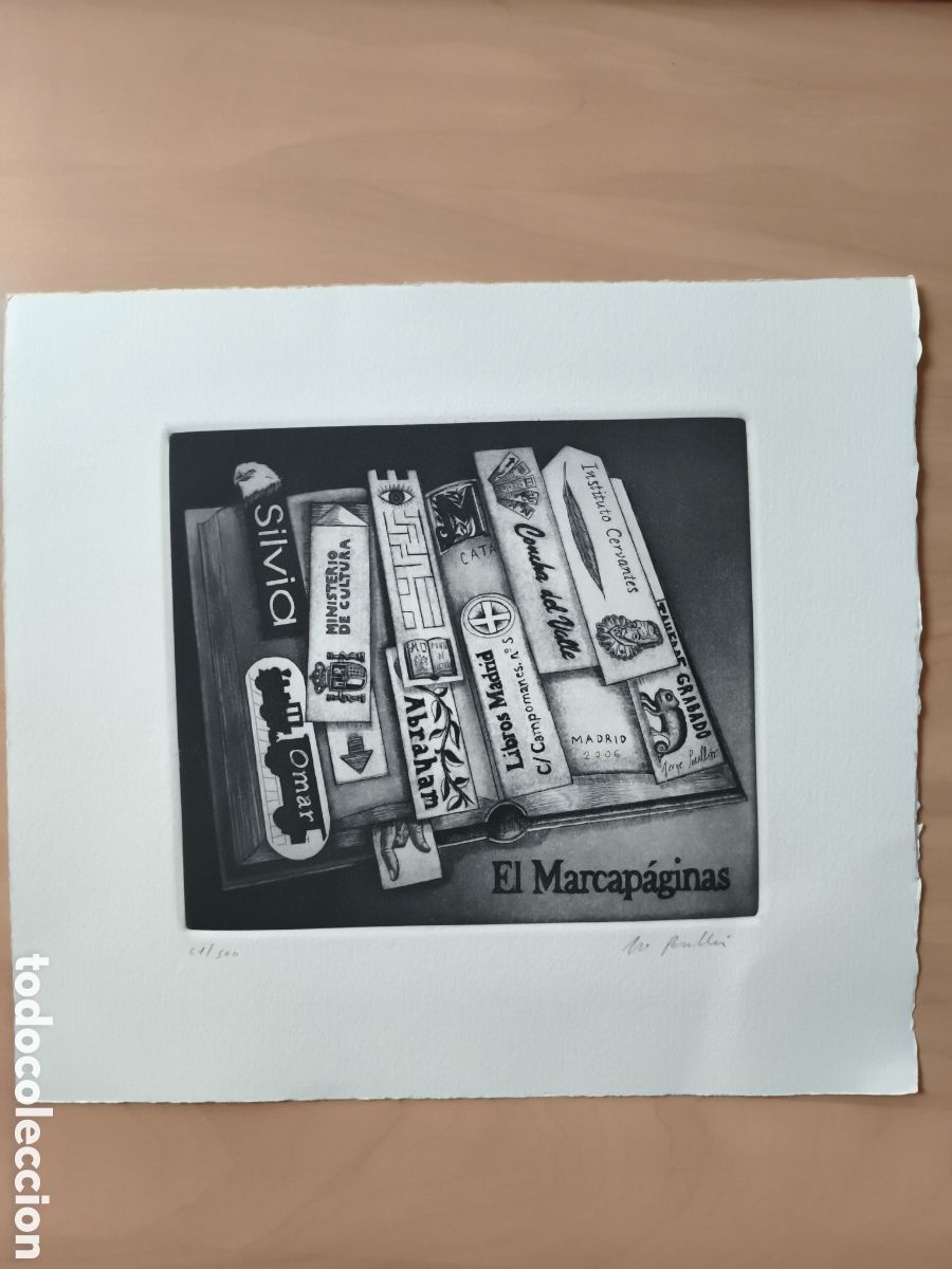 Cartes Postales: Gravure eau forte JORGE PERELLON El Marcapaginas num&eacute;rot&eacute;e originale