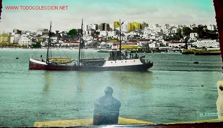 Postais: ANTIGUA FOTO POSTAL DE TANGER EL PUERTO Y LA CIUDAD