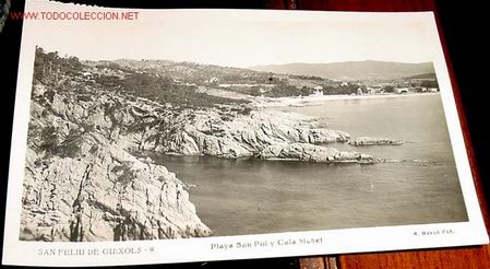 Postais: ANTIGUA POSTAL DE SAN FELIU DE GUIXOLS . PLAYA SAN POL Y CALA MUSET - R. GASSO - CIRCULADA 1947