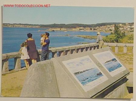 Cartoline: 201 - sangejo - mirador sobre la ria a la derecha portonovo . Circulada .