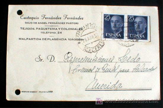 Cartoline: POSTAL COMERCIAL MUY INTERESANTE..  1957.. ENVIO GRATIS..&iexcl;&iexcl;