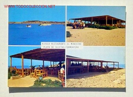Cartoline: KIOSCO RESTAURANTE EL MINISTRO.PLAYA DE ILLETAS.No circulada.