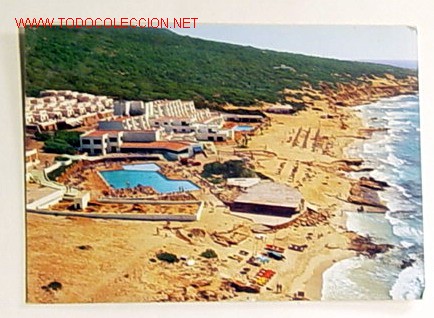 Cartoline: POSTAL-HOTEL LA MOLA Y MARILAN.PLAYA MIGHORN.No circulada.