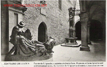 Cartes Postales: GUIPUZCUA. SANTUARIO DE LOYOLA. FUENTE DE S. IGNACIO Y ENTRADA A LA SANTA CASA