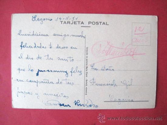 Postales: . PRECIOSA...1951. SIN CIRCULAR.. . ENVIO GRATIS&iexcl;&iexcl;&iexcl; - Foto 2