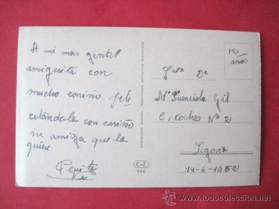 Postales: . PRECIOSA..1952. SIN CIRCULAR.. . ENVIO GRATIS&iexcl;&iexcl;&iexcl; - Foto 2