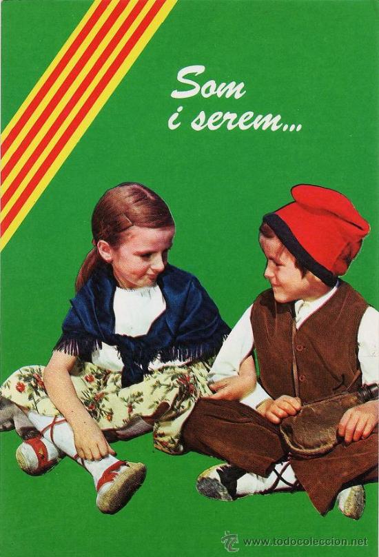 Postkarten: catalana tipica - n&ordm; 725 - som i serem - ed. vikingo - a&ntilde;o 1975 - escrita
