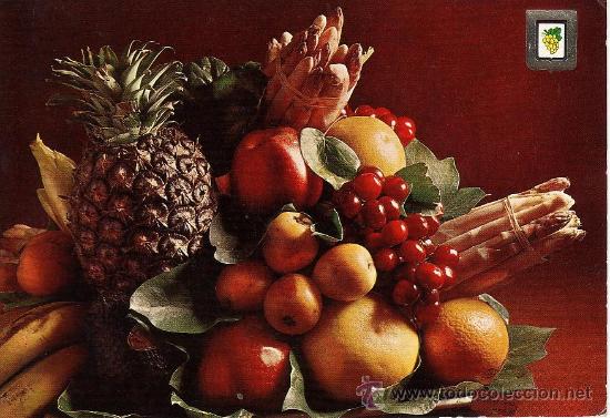 Postkarten: platos tipicos.- serie frutos.- n&ordm; 134.- espa&ntilde;a.- ed. esc. oro.- a&ntilde;o 1970