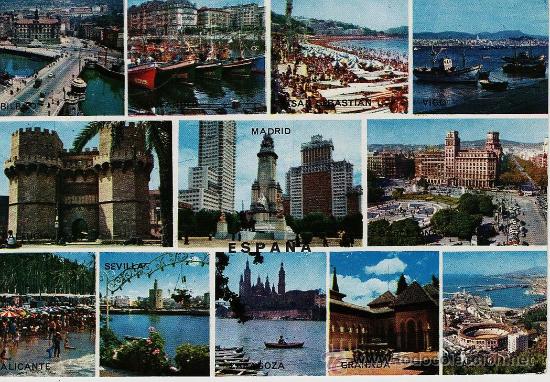 Postkarten: espa&ntilde;a - 12 vistas diversas - n&ordm; 50087 - ed. campa&ntilde;a - a&ntilde;o 1962 - escrita