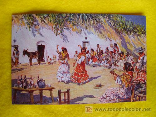 Cartes Postales: Antigua Postal : Zambra Gitana. Dise&ntilde;o M.Bertuchi. Ed Victoria N Coll. N&ordm; 275 bis