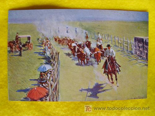 Cartes Postales: Antigua Postal : El encierro. Dise&ntilde;o M.Bertuchi. Ed Victoria N Coll. N&ordm; 277 bis
