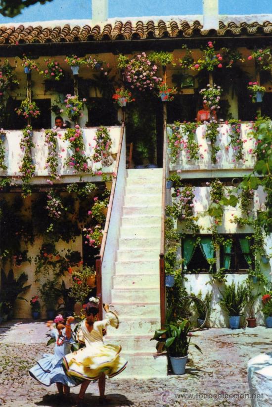 Cartes Postales: ESPA&Ntilde;A N&ordm; 886 PATIO T&Iacute;PICA ESCRITA CIRCULADA CON SELLO EDICIONES BEASCOA