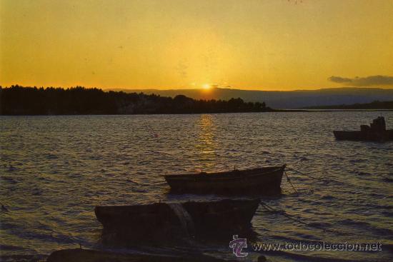 Cartes Postales: RECUERDO DE ESPA&Ntilde;A N&ordm; 209 PUESTA DE SOL EDICIONES ALARDE ESCRITA CIRCULADA SELLO