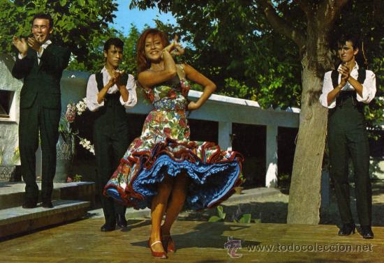 Cartoline: ESPA&Ntilde;A T&Iacute;PICA MARINA TORRES 1641 BAILE ANDALUZ RUMBA CATALANA SAVIR ESCRITA CIRCULADA SELLO